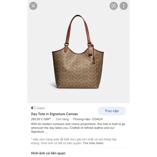 Túi C@ACH Day Tote da thật đẹp mê li