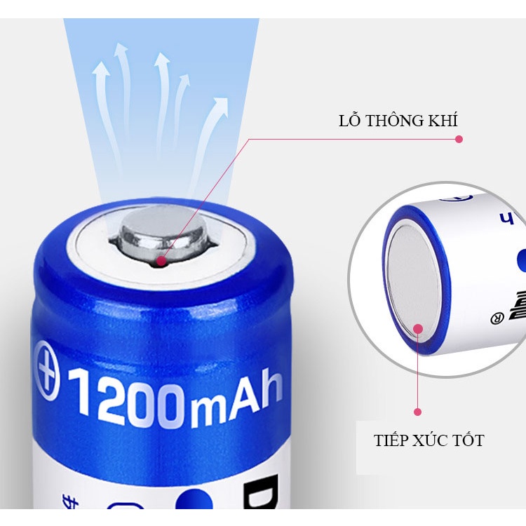 Pin tiểu AA sạc lại Doublepow dung lượng 1200mAh - Pin chuyên dành cho đồ chơi, đồng hồ báo thức, đồ gia dụng