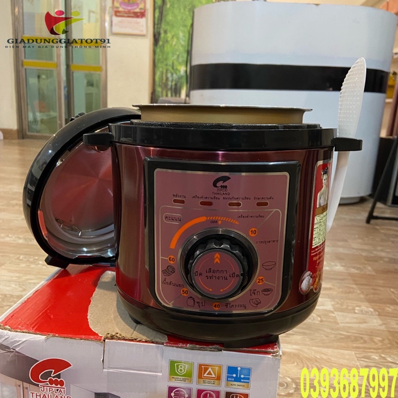 NỒI ÁP SUẤT ĐA NĂNG 2,5L JIPLAI-THAI LAN-JL-J370(Nấu Cơm,Nấu Cháo,Hầm Xương,Ninh)