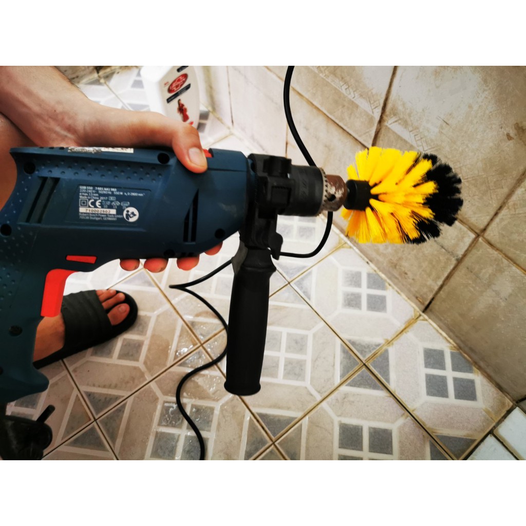 Bộ 3 Đầu Bàn Chải Gắn Máy Khoan Cầm Tay Vệ Sinh Nhà Cửa Nội Thất