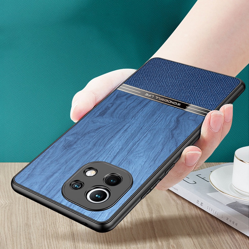 Ốp Điện Thoại Da Vân Gỗ Cho Xiaomi K40Pro K40s K50Pro 11 11Pro 11U 12 12Pro Redmi Note10 10Pro 11Pro 11 11T 11Tpro Note11TPro