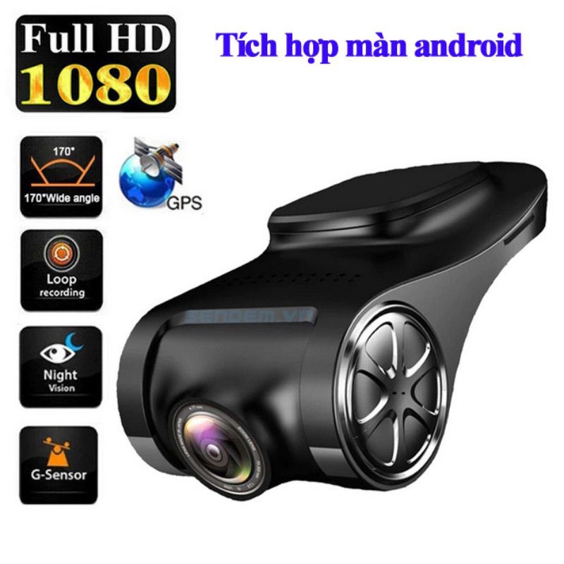 Máy quay hành trình, camera hành trình u6 full hd 1080 dành cho màn hình android