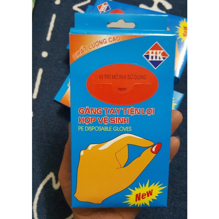 5 hộp găng tay nilon dùng 1 lần 80 chiếc/ hộp