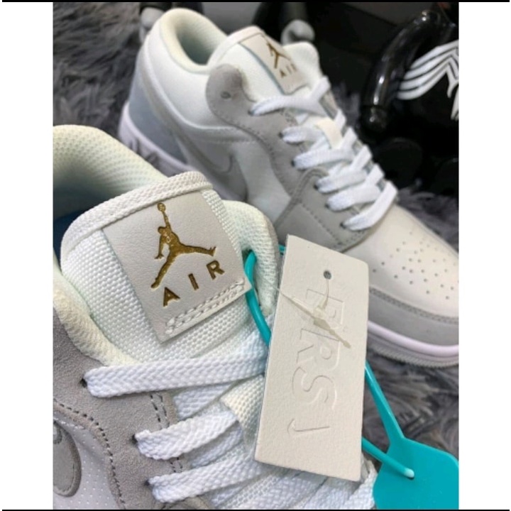 Giày Sneskers,Thể Thao Nam Nữ,Giày Jordan 1 Paris xám xanh,JD1 Cổ Thấp Full Box, Full Bill