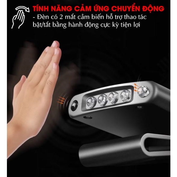 ĐÈN ĐỘI ĐẦU CẢM BIẾN MẪU MỚI 2022 SIÊU SÁNG HOẠT ĐỘNG 6H LIÊN TỤC.AL