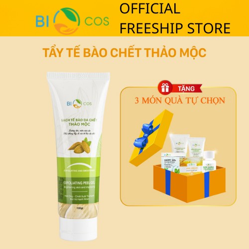 Tẩy Da Chết Thảo Mộc BIOCOS 120ml - Exfoliating Peel Gel Sạch Da, Dưỡng Ẩm, Sáng Mịn
