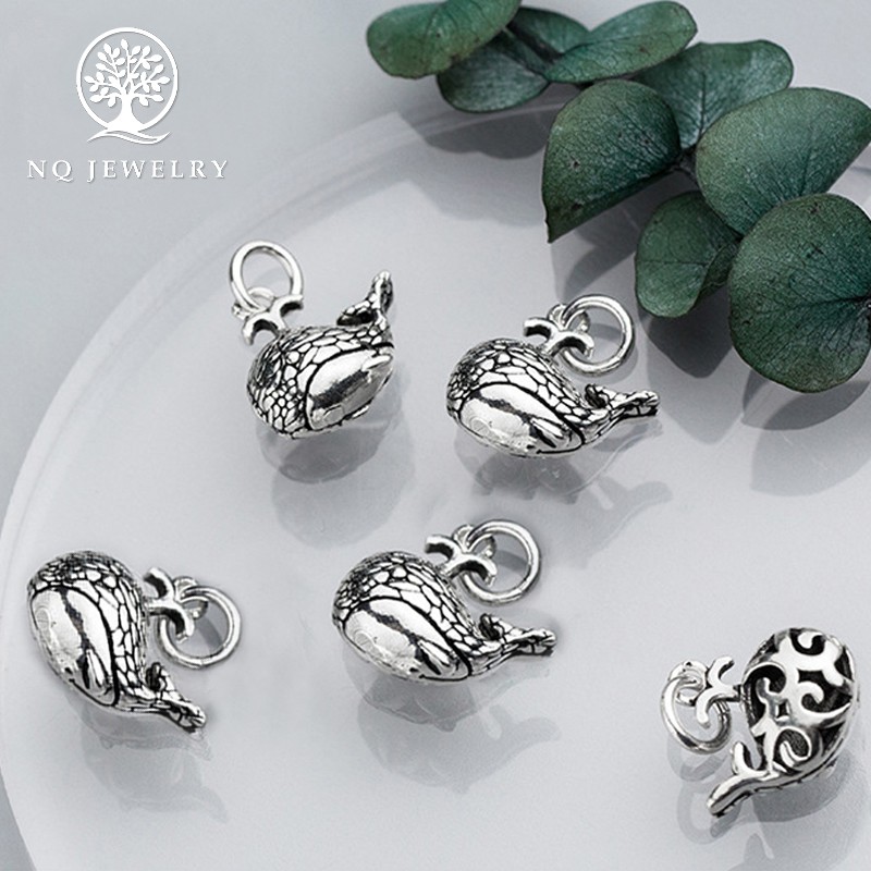 Charm bạc mặt hình cá voi treo - NQ Jewelry