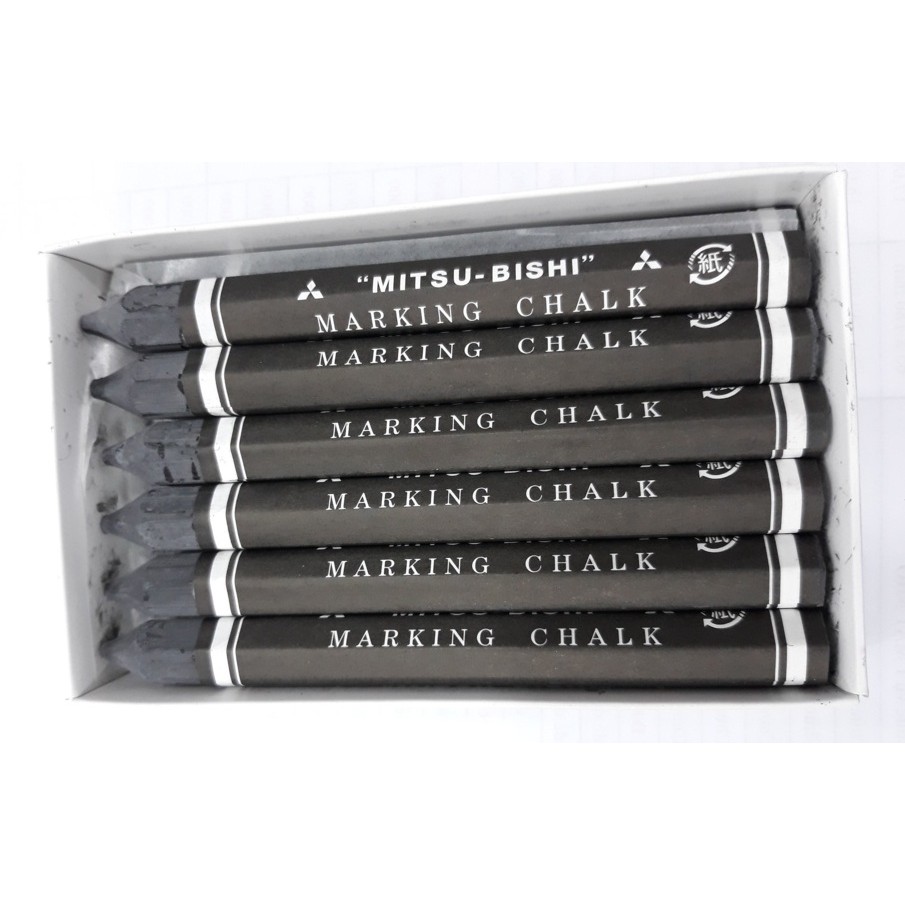 Phấn sáp màu đen viết lên kim loại Uni Mitsubishi Marking Chalk 1830 black (1 cây)