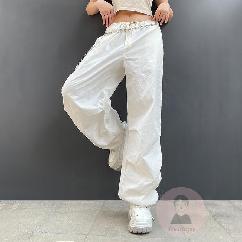 Quần ống rộng Lưng Thun Màu Trơn Có Túi Thời Trang Cho Nữ