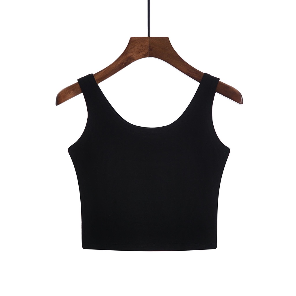 Áo croptop nữ sát nách ba lỗ thun không tay-  nâng ngực che Khuyết Điểm- co giãn tốt