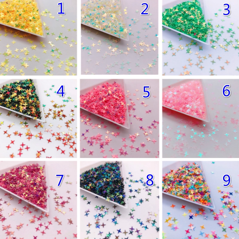 Túi 10g Hạt Kim Cương Hình Ngôi Sao 4mm 4 Điểm Dùng Trang Trí Móng Tay DIY