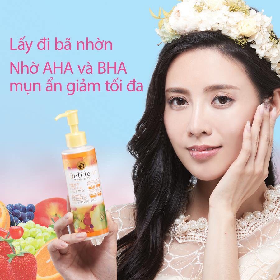 Tẩy Tế Bào Chết Meishoku Detclear Bright & Peel Fruits Peeling Jelly Dạng Gel Hương Hoa Quả 180ml