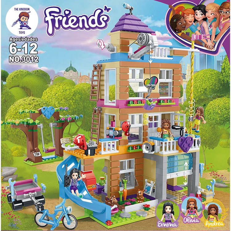Đồ Chơi Lắp Ráp Kiểu LEGO Mô Hình Ngôi Nhà Tình Bạn Emma Olivia Và Andrea Đồ Chơi Bé Gái 3012