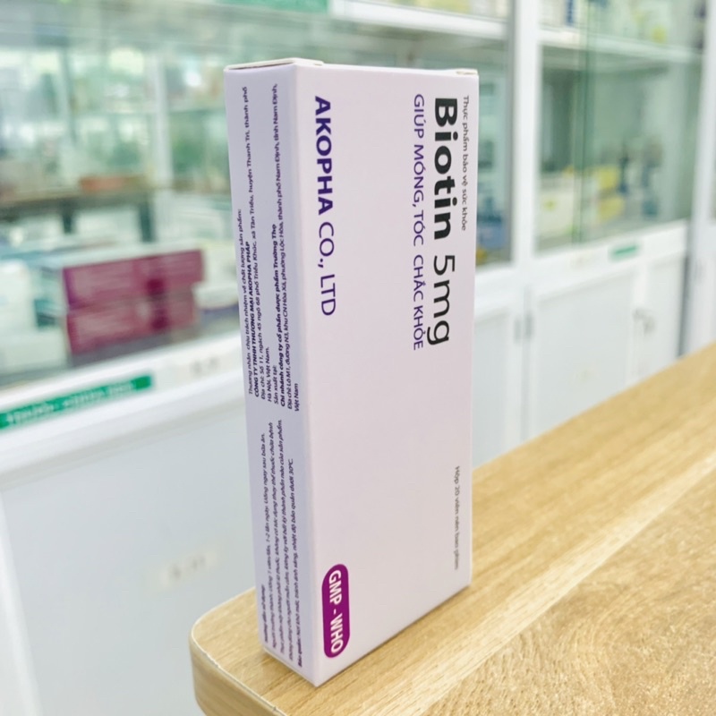 Viên Uống Biotin 5mg Vitamin H - Giảm Tóc Gãy Rụng Kích Mọc Tóc