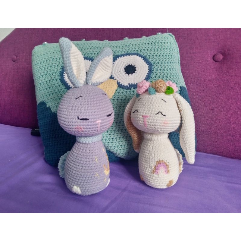 -Thỏ bằng len-Con Thỏ nhồi bông-Quà tặng cho bé- Bunnyl amigurumi
