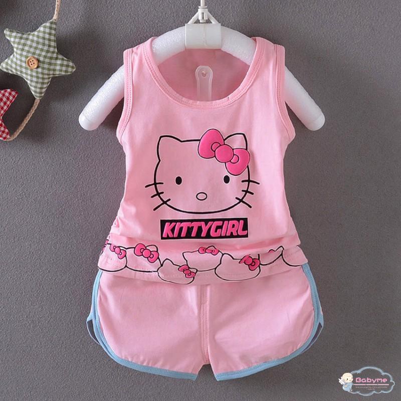 Set áo + quần Hello Kitty theo bộ cho bé gái 3-4 tuổi