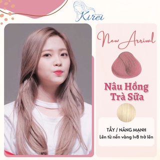 Thuốc nhuộm tóc NÂU HỒNG TRÀ SỮA cần tẩy tóc Kirei Hair, KireiHair, KIREIHAIR
