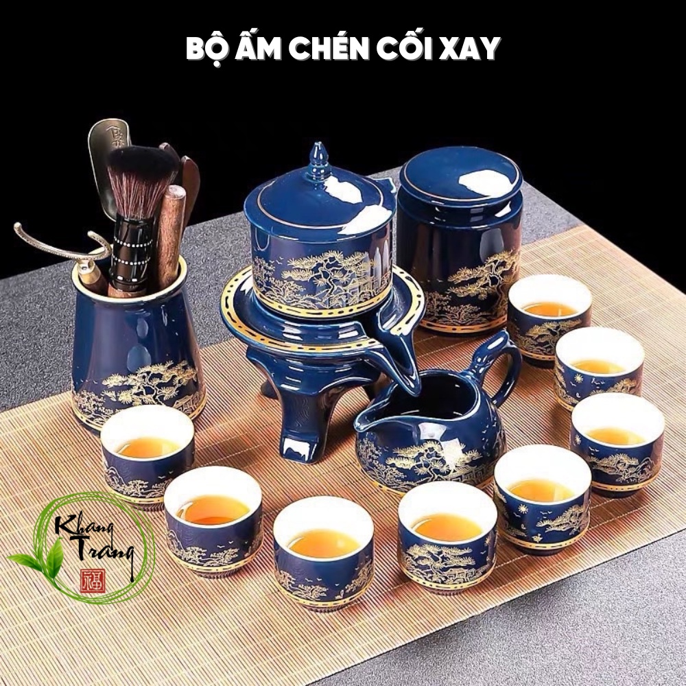 Bộ Ấm Chén Cối Xay 💥 LOẠI TỐT 💥 Bộ Ấm Chén Gốm Sứ Nghi Hưng, Thiết kế giống như một chiếc cối xay thời cổ