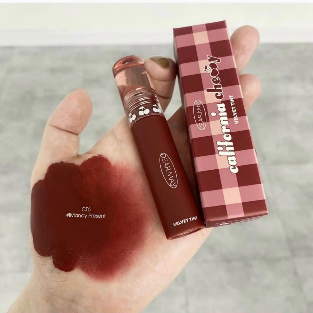 Son Kem Lì, Lên Màu Chuẩn Dearmay California Cherry Velvet Tint CT5 CT6 Bebeauskinshop