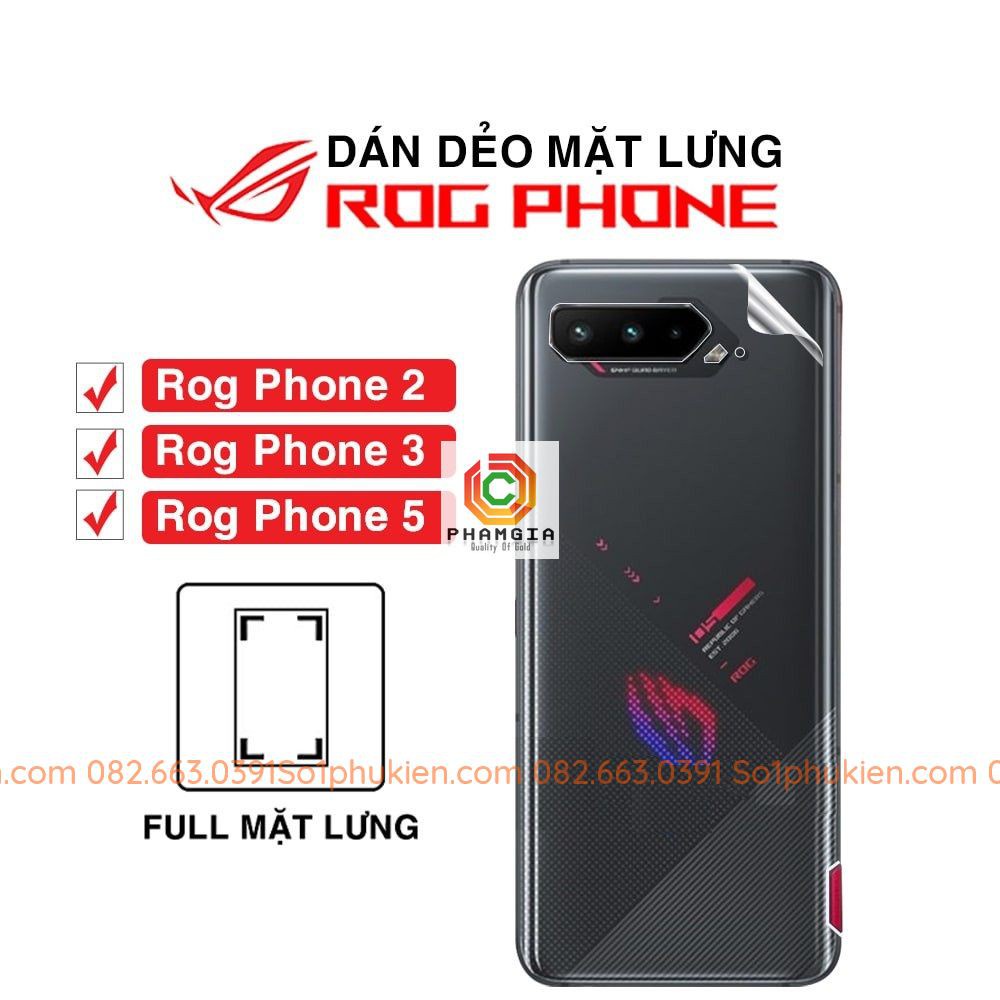 Dán lưng Rog Phone 5 / Rog Phone 2 / Rog Phone 3 PPF cao cấp dẻo trong suốt full mặt lưng