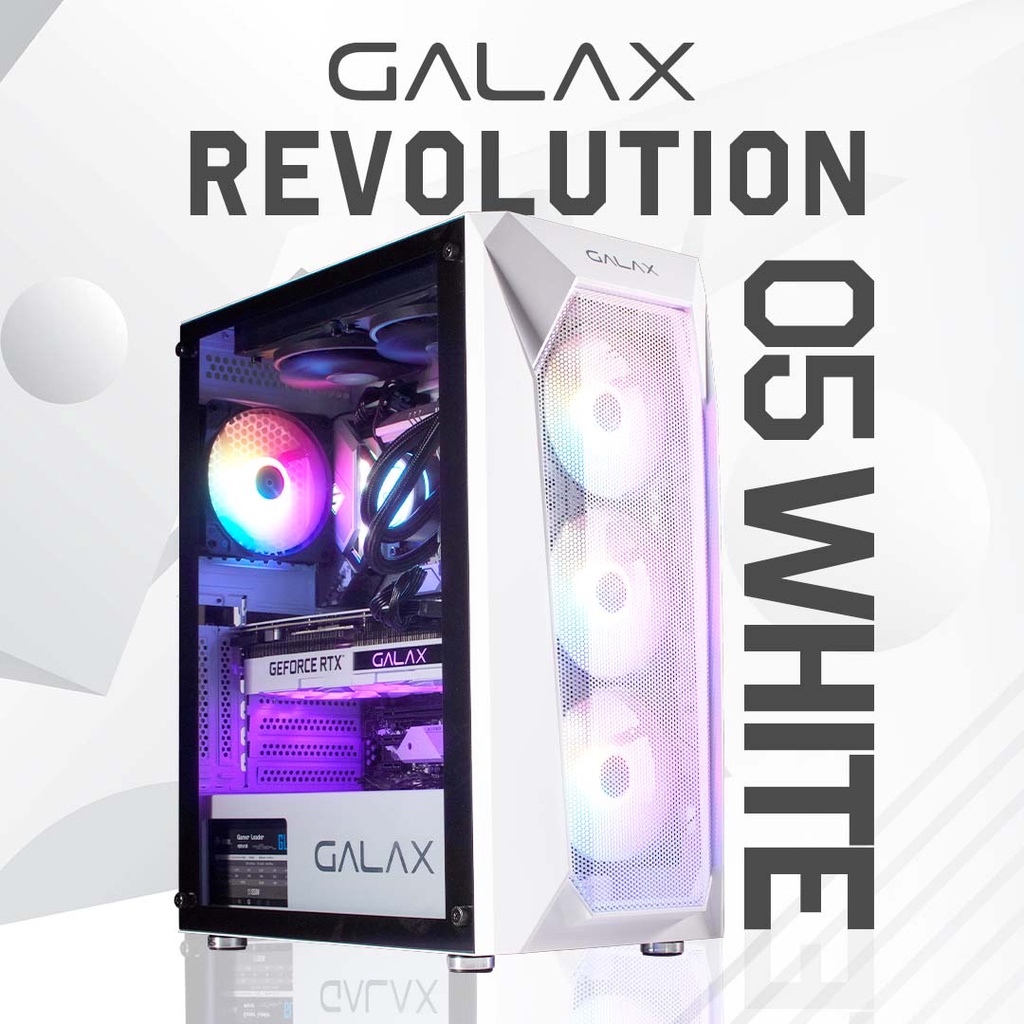 Vỏ Case GALAX REVOLUTION 05 WHITE (TẶNG 4 FAN LED)