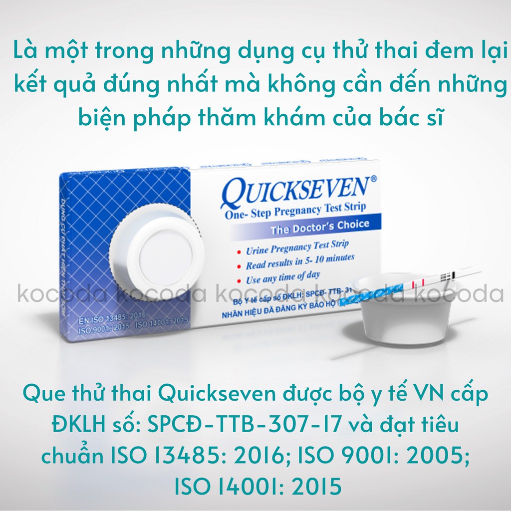 Que thử thai nhanh Quickseven 2 Vạch Chính Xác Phát Hiện Thai Sớm Tại Nhà Hiệu Quả - KOCODA