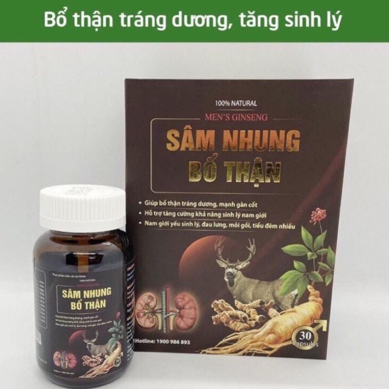 Viên uống tăng cường sinh lý nam Sâm Nhung Bổ Thận giảm đau lưng, mỏi gối, tiểu đêm nhiều - Hộp 30 viên