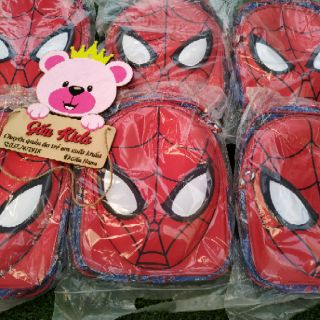 Combo  balo và mũ spider man bé trai