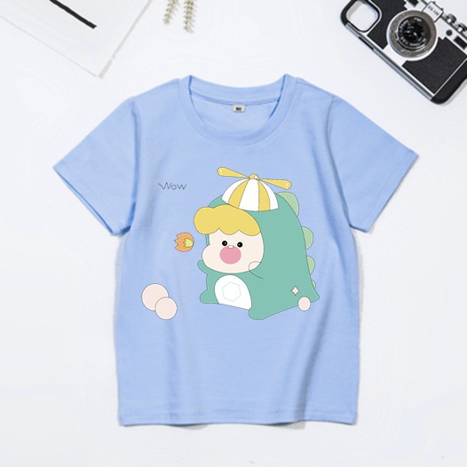 áo thun cotton dày dặn cho bé trai-bé gái-in hình dễ thương