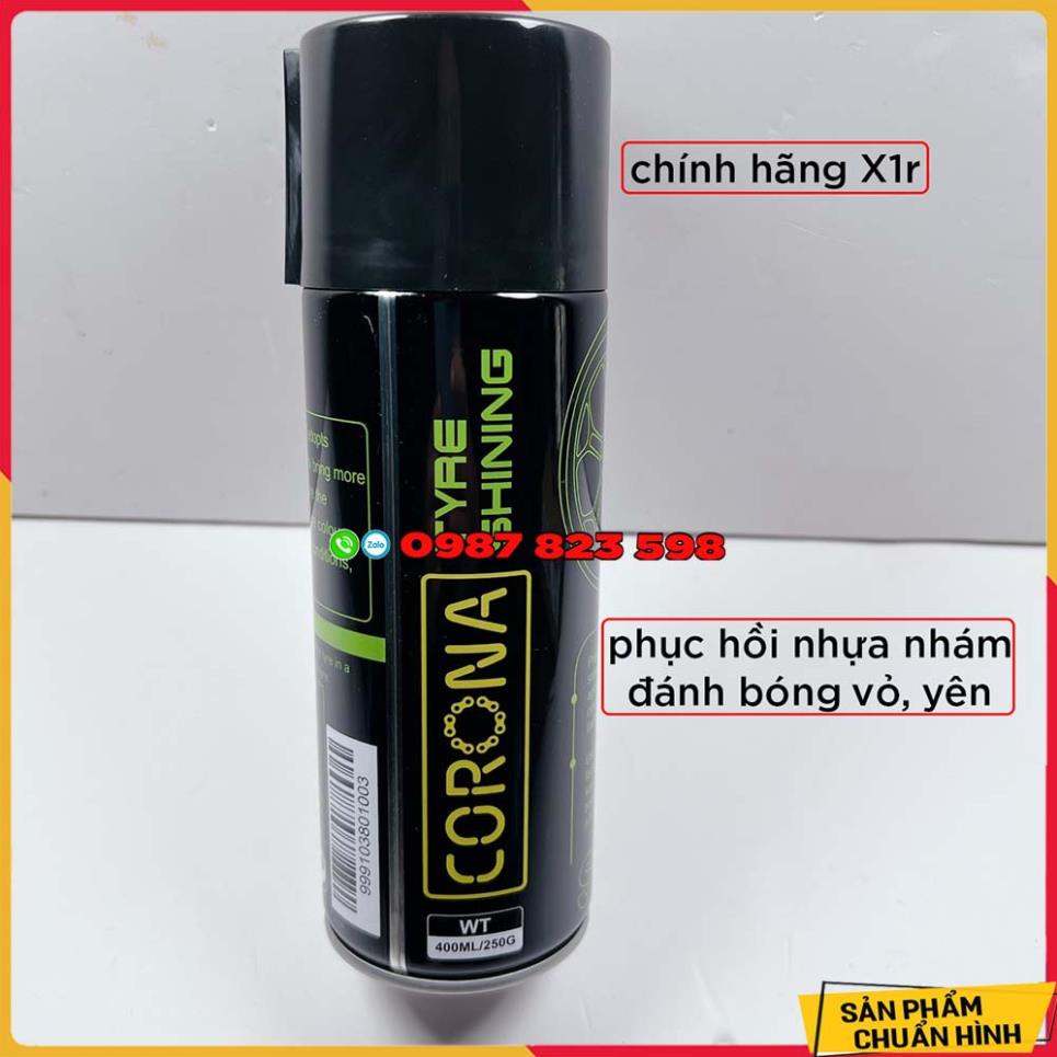 ★ Chai Xịt Corona Phục Hồi Nhựa Nhám , Làm Sạch Và Độ Bóng Cho Lốp + Yên  ★