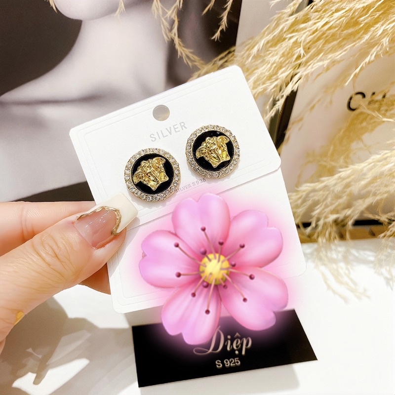 Bông tai vuông đính đá sang chảnh khuyên tai xinh hot trend phụ kiện trang sức hot girl Hari korea accessories