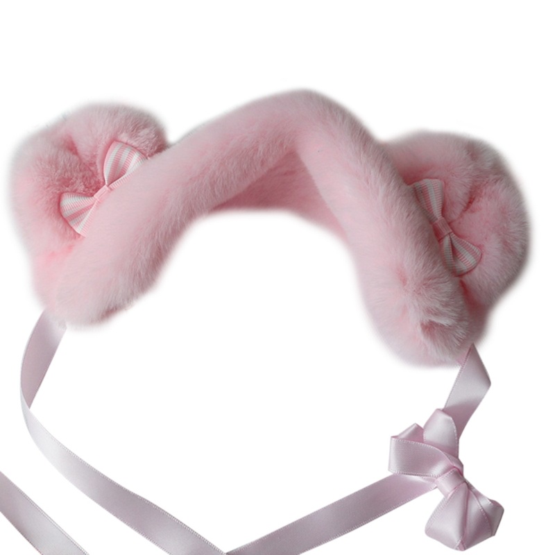 Băng đô cài tóc hình tai thú bằng lông nhung dùng hóa trang Halloween