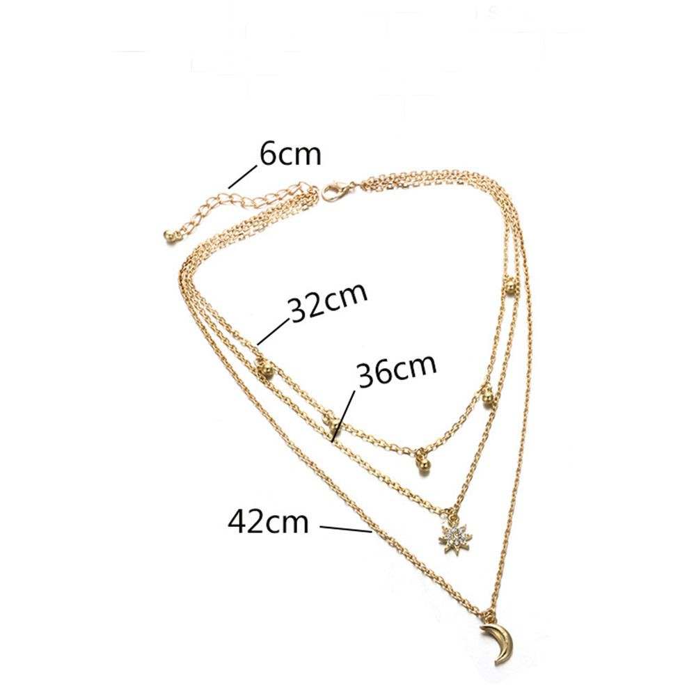 Vòng Cổ Choker Nhiều Lớp Đính Mặt Trăng Và Mặt Trời