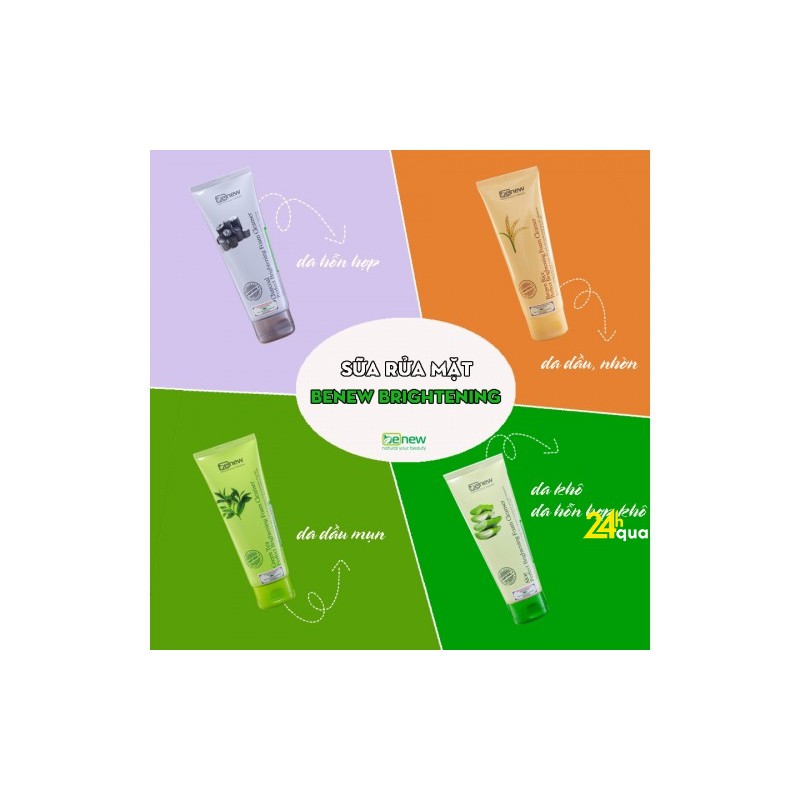 Sữa rửa mặt lô hội trắng da, xoá mụn thâm Benew Aloe Brightening Hàn quốc 160ml/ Hộp- HƯƠNG NGẪU NHIÊN