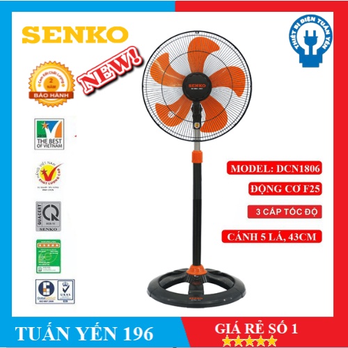 Quạt đứng công nghiệp Senko DCN1806 65W - Màu ngẫu nhiên - Hàng Chính Hãng