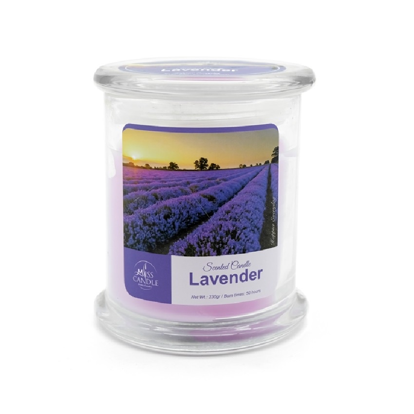 Nến thơm hũ Miss Candle NQM3414 Lavender 230g (Hương hoa oải hương)