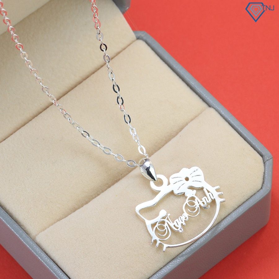 Vòng cổ bạc cho bé gái khắc tên hình Hello Kitty DCT0019 - Trang Sức TNJ