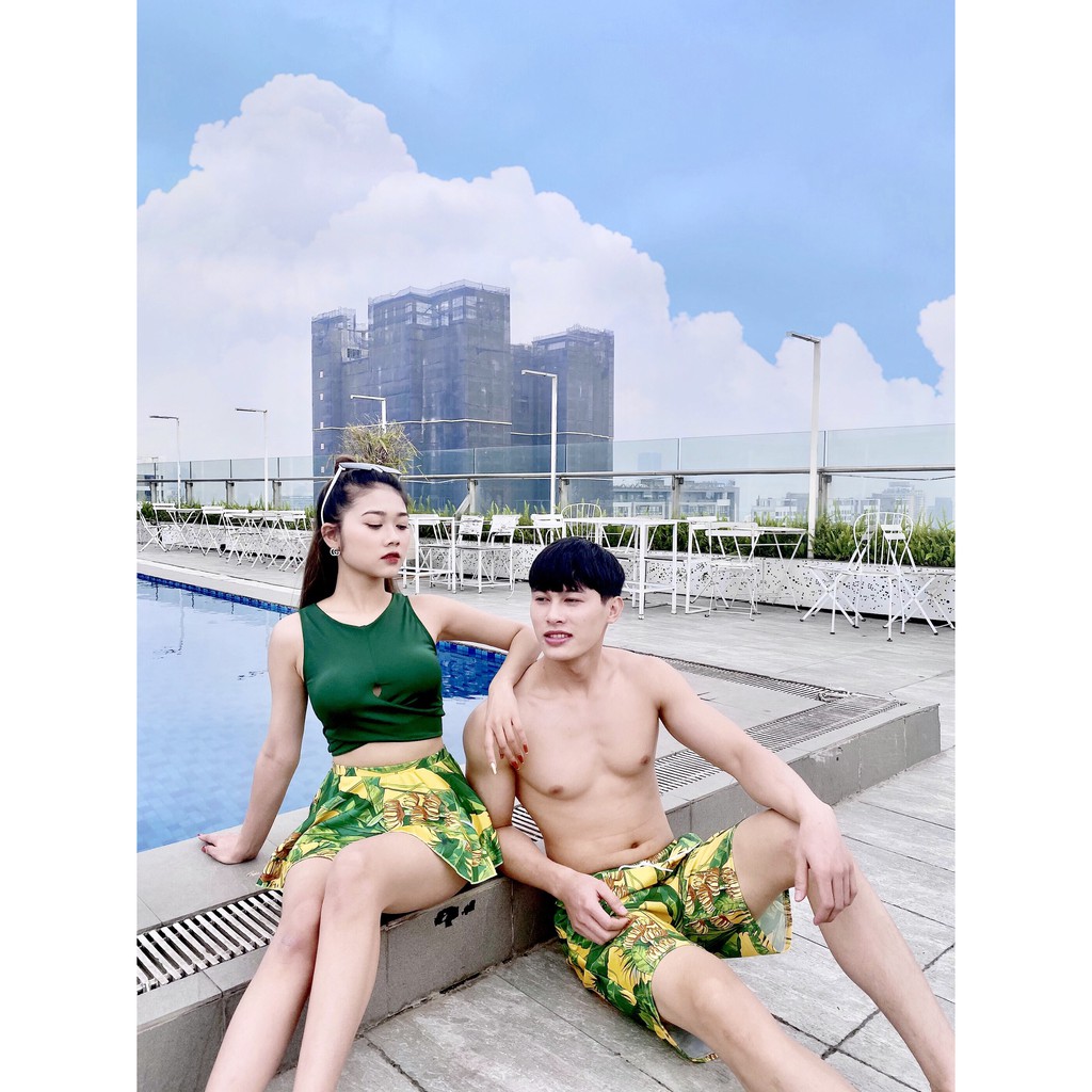 Đồ bơi cặp đôi nam nữ, Hàng Việt Nam Thiết Kế cao cấp .Có size, áo bơi có đệm nâng, có váy quấn