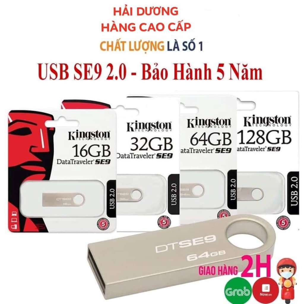 . usb ⚠️ FREESHIP⚠️ kingston SE9 2.0 64Gb/32Gb/16Gb/8Gb/4Gb/2Gb Thiết Kế Nhỏ Gọn, Vỏ Kim Loại,Chống Nước - usb BH 5 năm