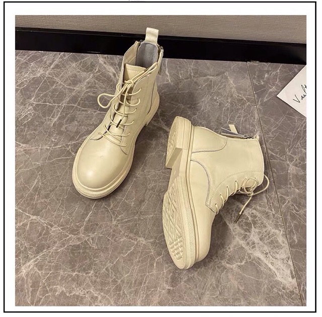 (Sẵn hàng) Bốt Cổ Lửng Buộc Dây , Giày Martin cao cổ, hai khoá kéo sau gót, chất da mềm, đế dẻo( Video +Ảnh Thật) | BigBuy360 - bigbuy360.vn