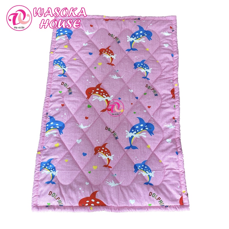 Nệm trẻ em đi học mẫu giáo 80x120cm, nệm mềm mát vải Thắng Lợi cao cấp, họa tiết hoạt hình