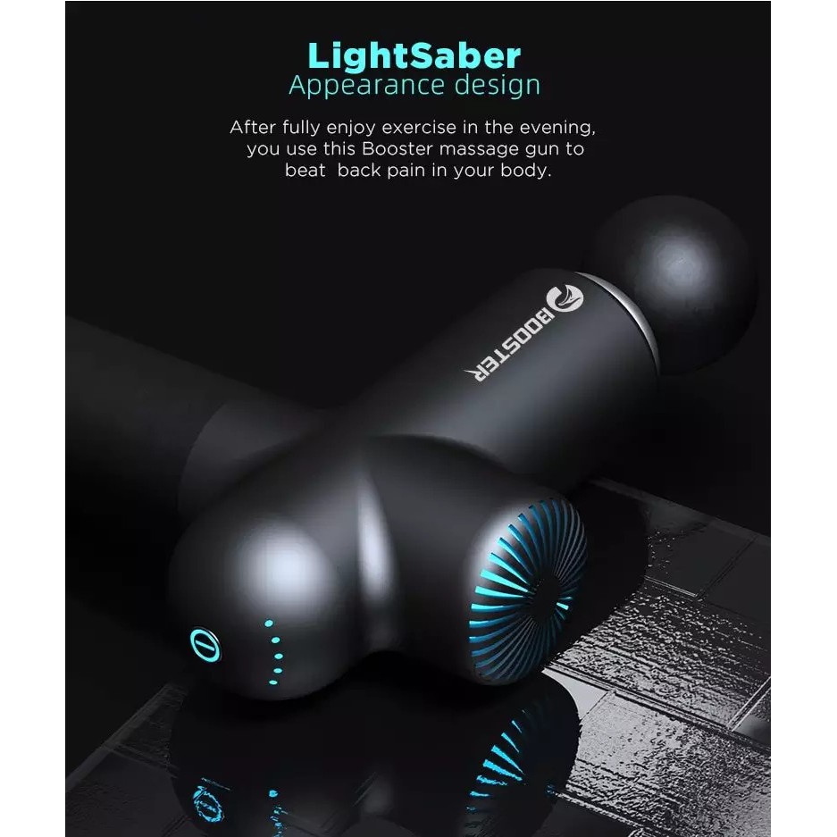 BOOSTER LIGHTSABER Máy massage cầm tay, giãn cơ giúp bạn giảm đau cơ, massa thư giãn toàn thân  4 chế độ, 5 tốc độ massa
