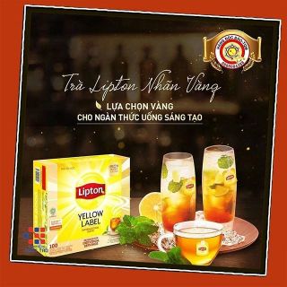 Trà Lipton Nhãn Vàng hộp 100 gói túi Lọc 2g