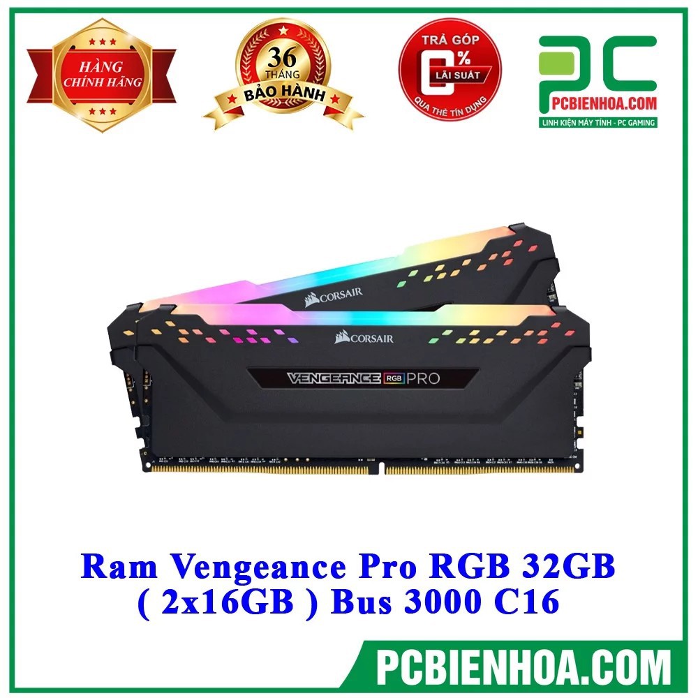 RAM CORSAIR VENGEANCE PRO RGB 32GB (2X16GB) BUS 3000 C16 TẶNG BÀN DI CHUỘT GAMING