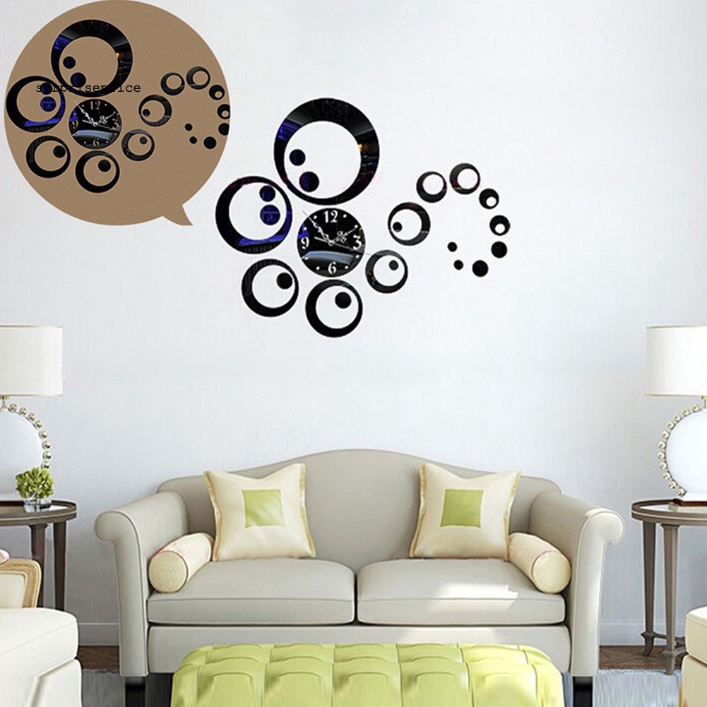 Đồng hồ dán tường kiểu tráng gương 3d độc đáo bắt mắt