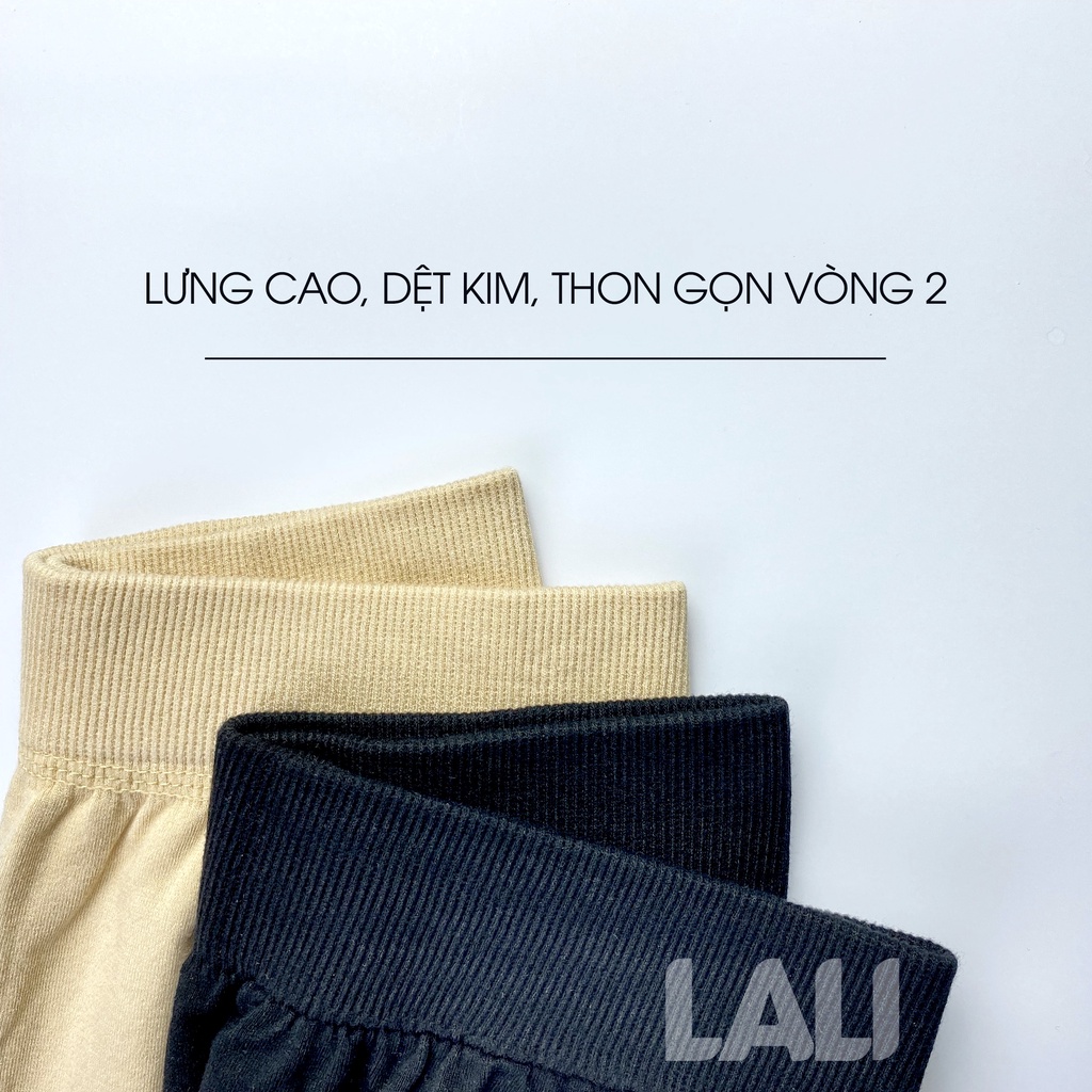 Quần legging dài quần legging ngố lưng cao dày dặn nâng mông 2 túi LALI