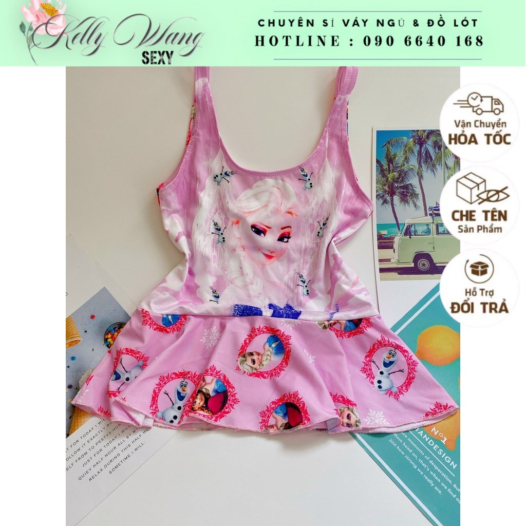 Đồ bơi elsa nữ hoàng băng giá - công chúa baby KW018 (4 hình cuối hình chụp thật)