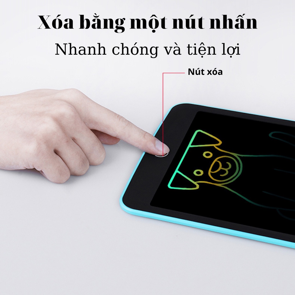 Bảng Vẽ, Bảng Viết Điện Tử Thông Minh Tự Động Xóa Thúc Đẩy Tư Duy Sáng Tạo Cho Bé Màn Hình Lớn 12Inch Đa Màu