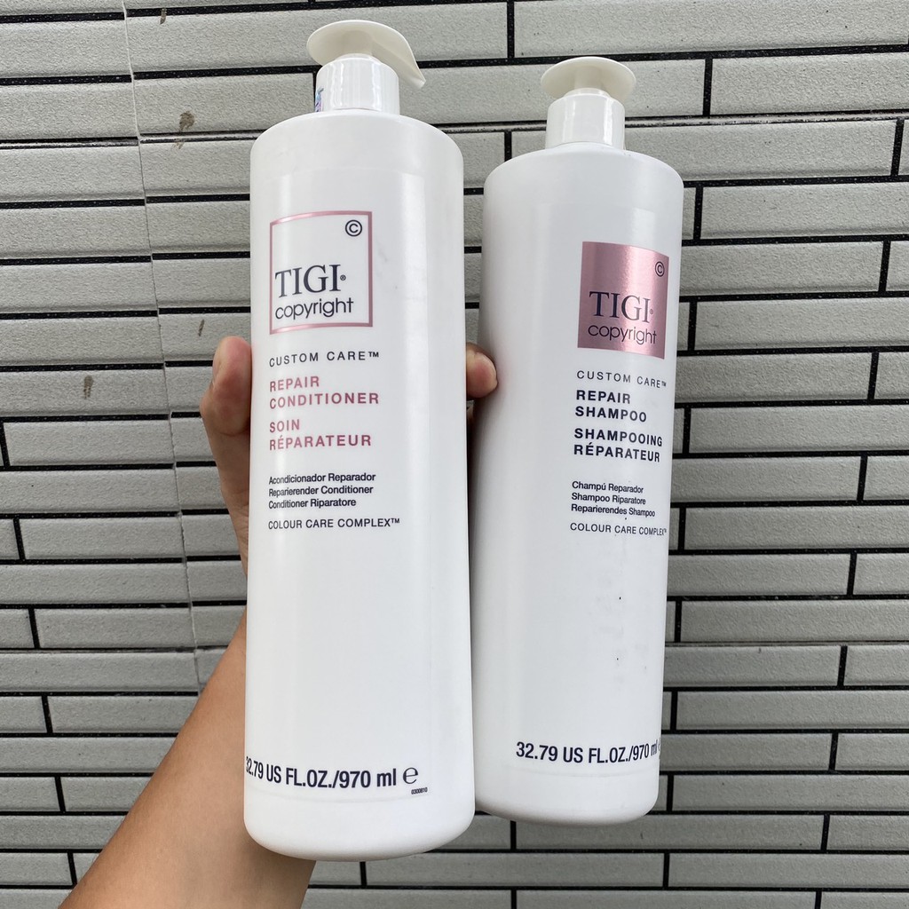 {Siêu rẻ} Dầu gội xả phục hồi tóc hư tổn Tigi Copyright CUSTOM CARE REPAIR 970mlx2