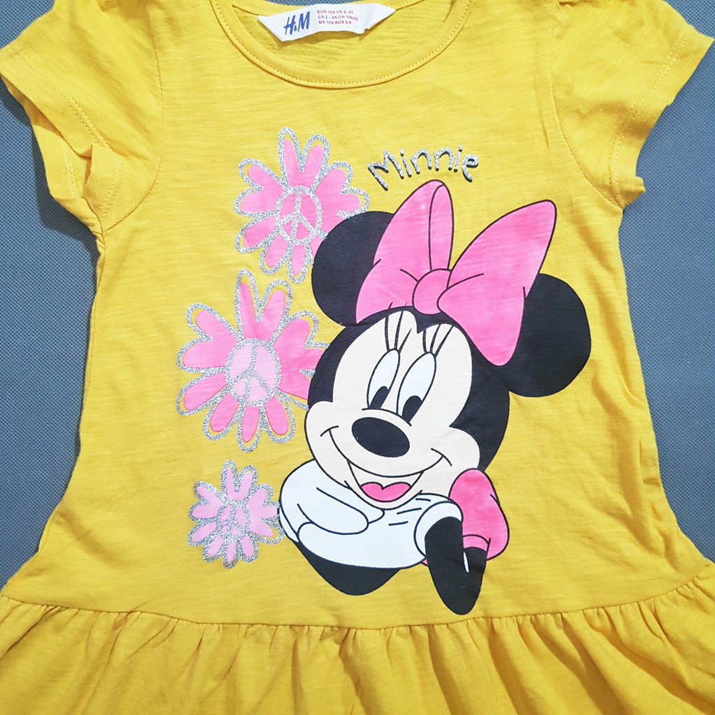 Đầm thun cotton hoạt hình mickey dễ thương bé gái